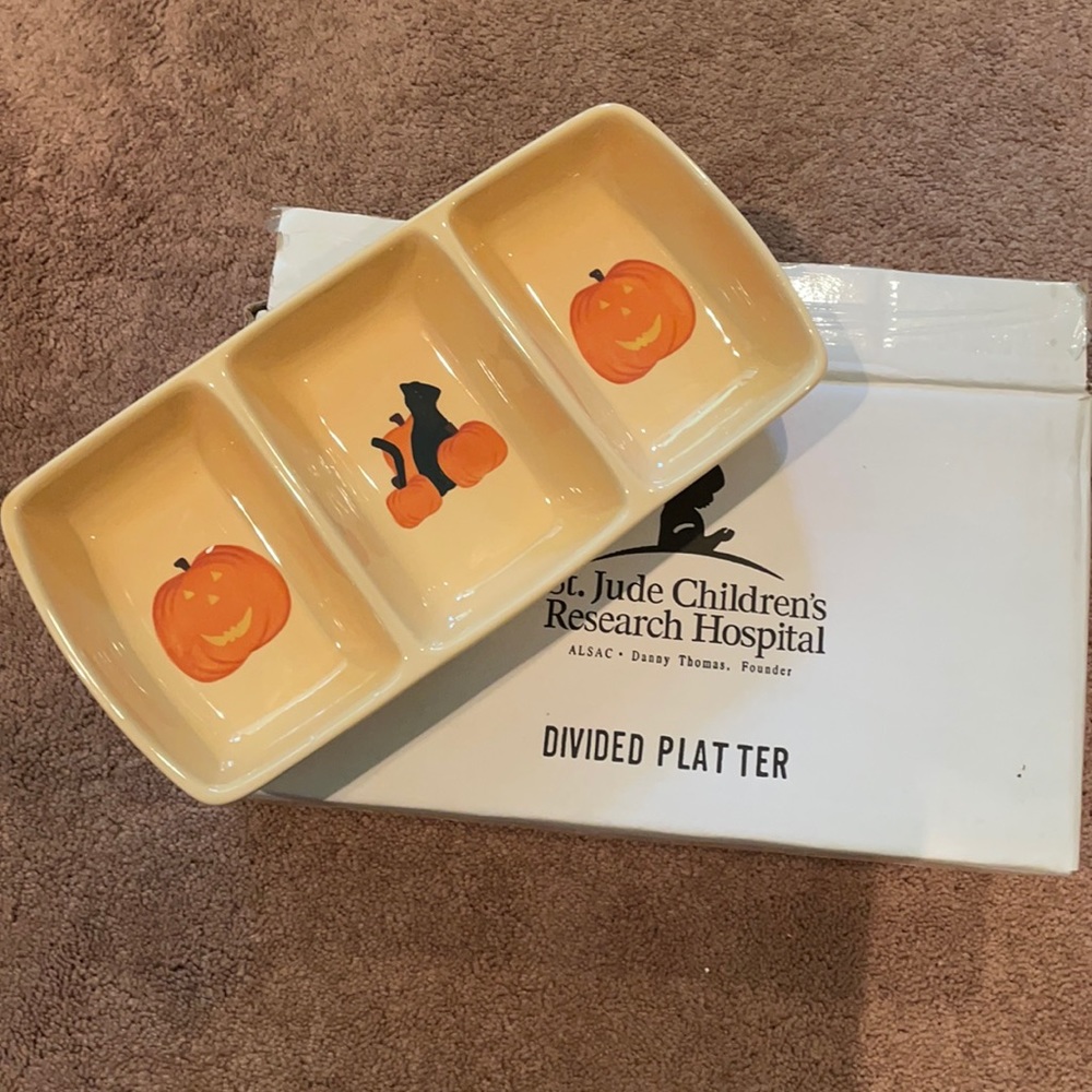 St. Jude Halloween 3 Part Serving Platter NIB